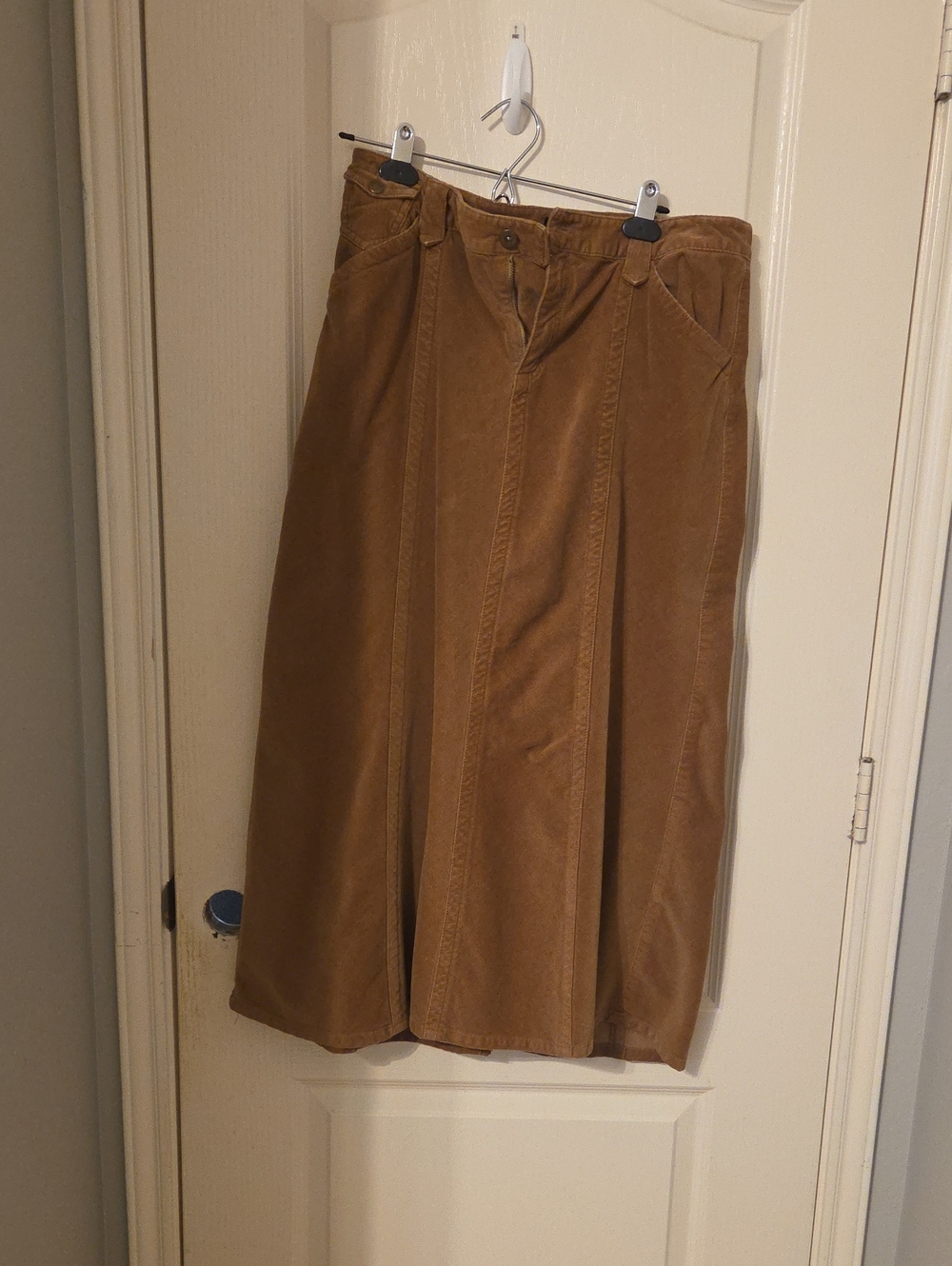 Eddie Bauer A-Line Corduroy Maxi Skirt in Brown